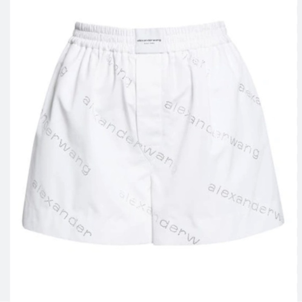 Alexander Wang crystal logo all over boxer shorts
